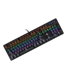 HP Mechanical Keyboard Gaming 104 Keys Color Backlit Metal Board GK100 N Key Rollover Keyboard Brown Switch For Gamer Computer